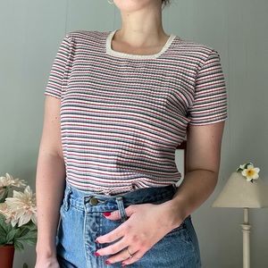 *SOLD* SQUARE NECK STRIPED SHIRT